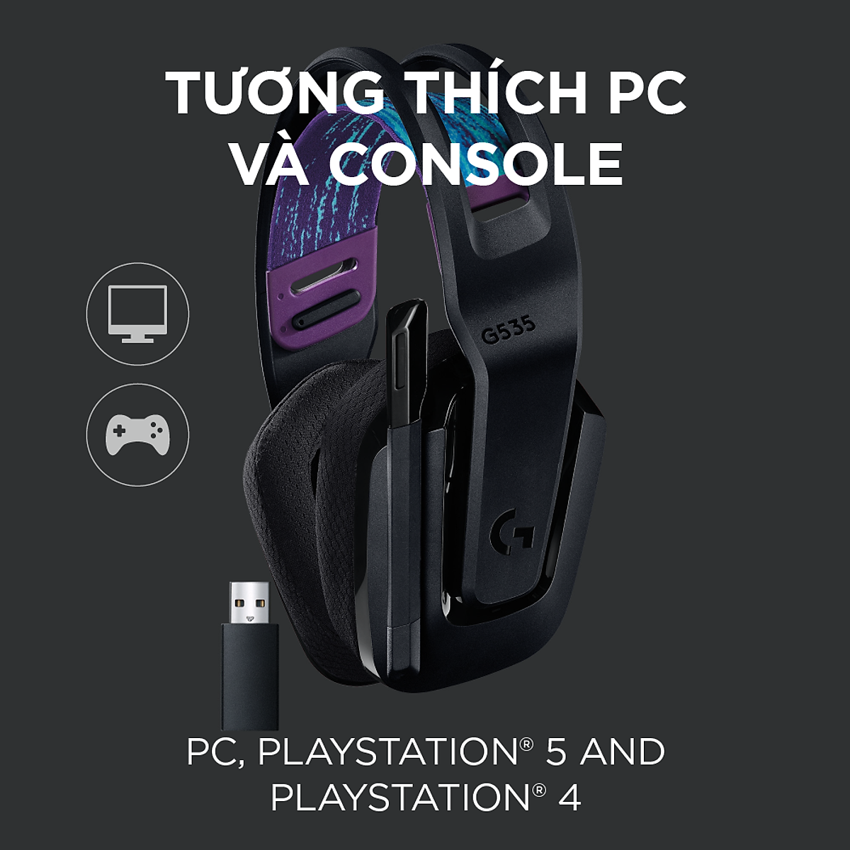 Tai nghe Gaming không dây Logitech G535 Lightspeed Wireless - Hàng chính hãng