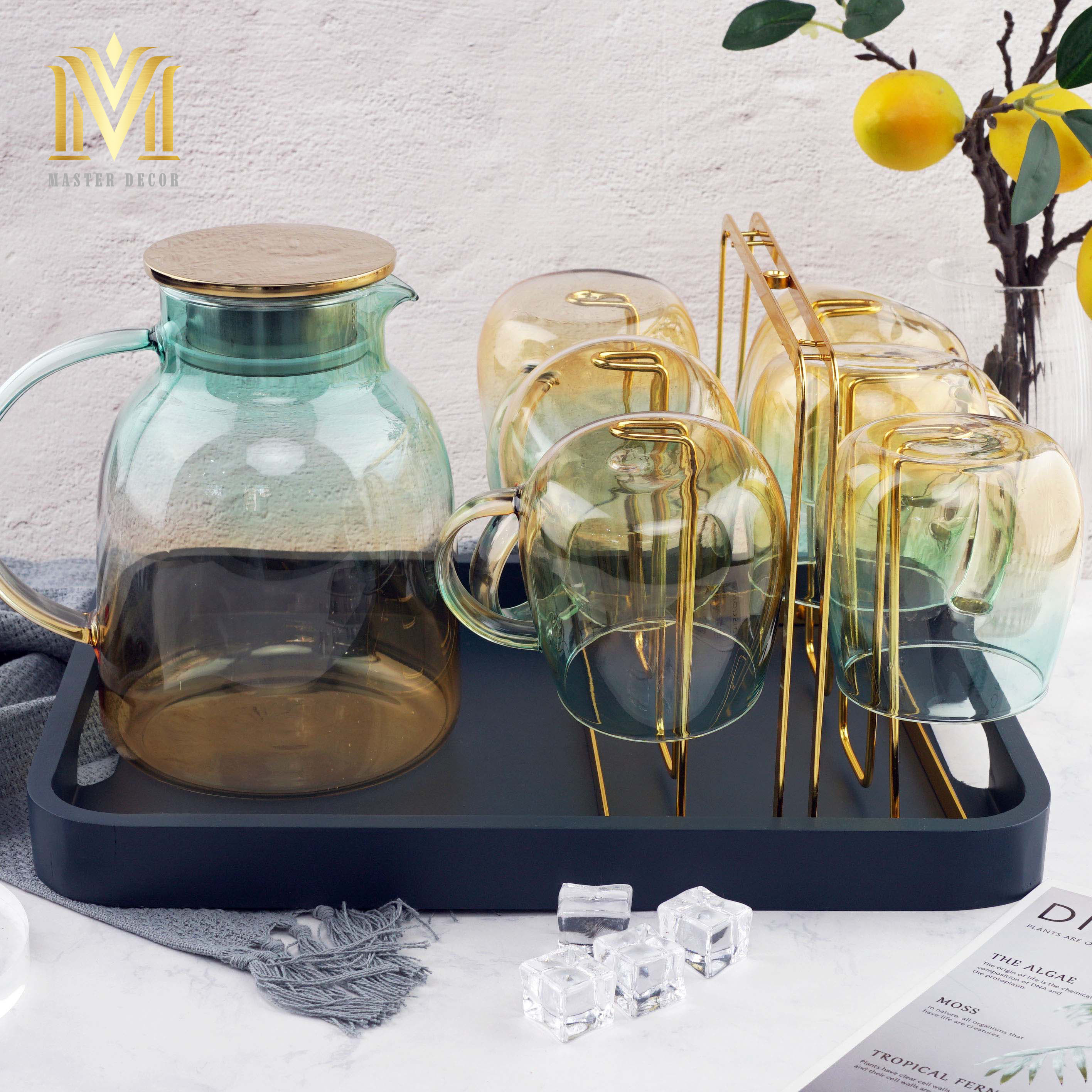 BÌNH NƯỚC BN6556 THỦY TINH LOANG MÀU SANG TRỌNG DUNG TÍCH 1800ML