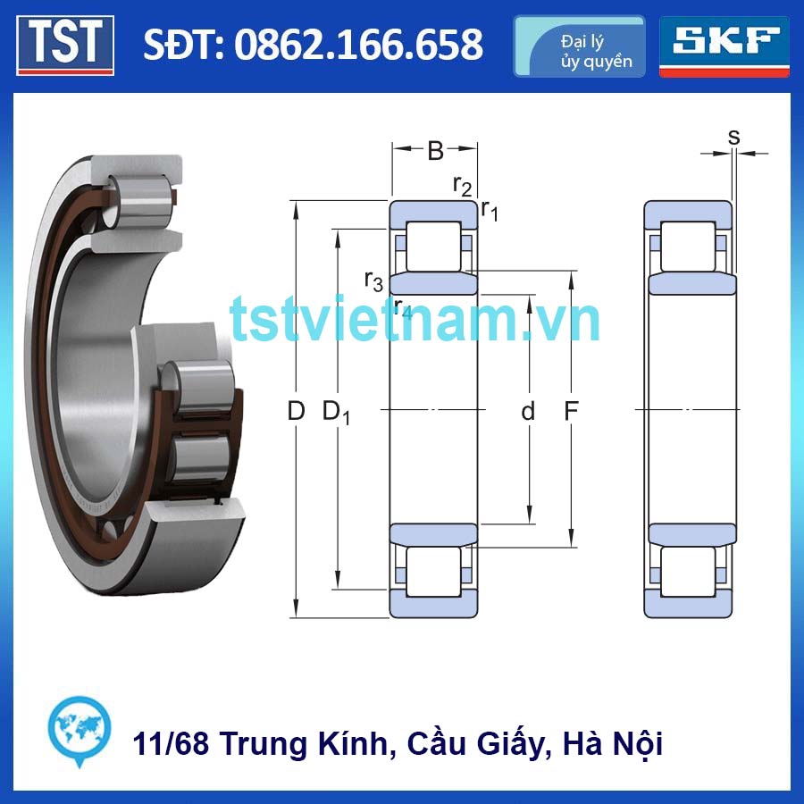 Vòng bi SKF NU 202 ECP (Chính hãng 100%)