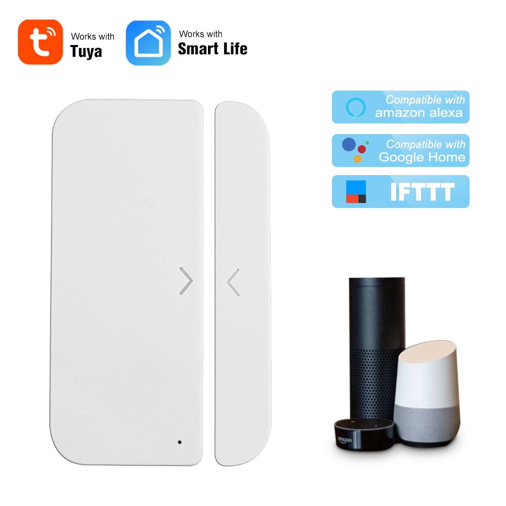 WiFi Door Alarm Window Sensor Detector Smart Home Security Tuya SmartLife App Control Compatible Amazon Alexa Google Assistant IFTTT