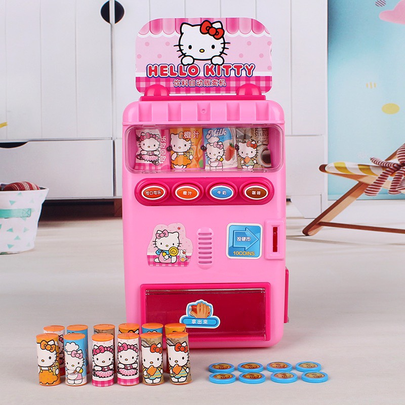 Máy bán nước ngọt tự động hello kitty , elsa 2 màu - HỘP QUÀ TẶNG CHO BÉ