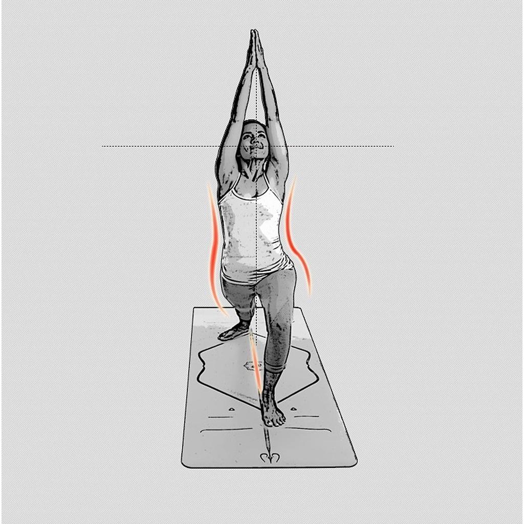 Thảm tập yoga chất liệu PU cao cấp chống trơn trượt cho Yogini tặng kèm túi đựng và dây chuyên dụng