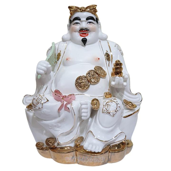 Cặp tượng thần tài ông địa sứ trắng 10 inch - M2.1