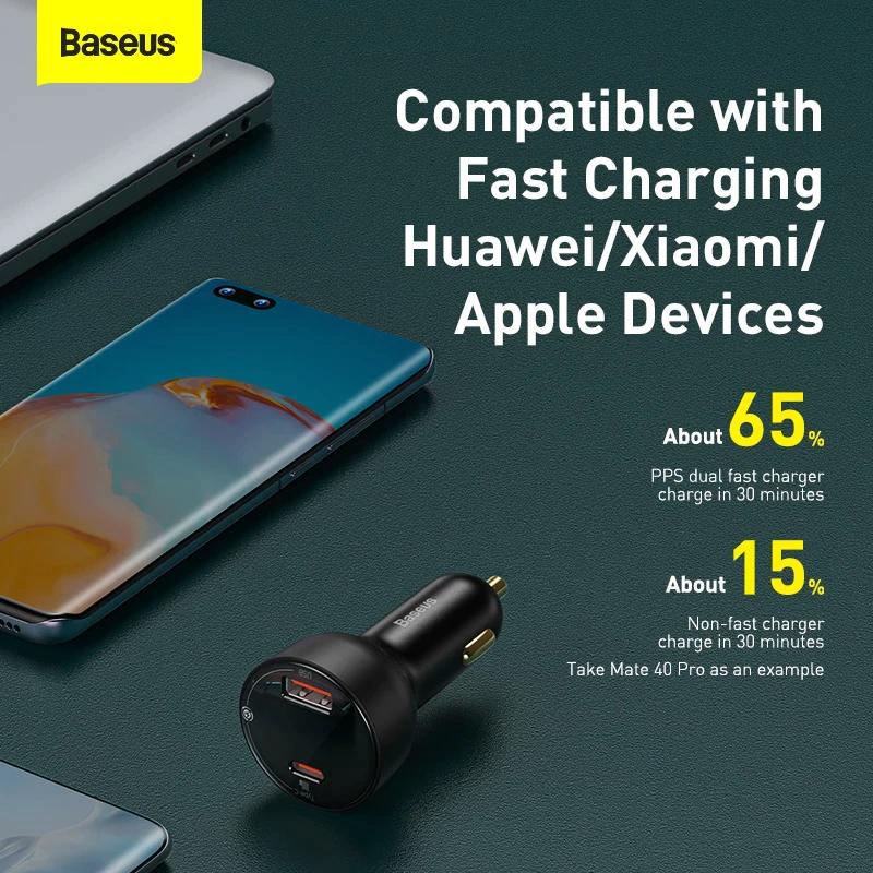 Tẩu sạc nhanh công suất cao Baseus 100w Digital Display Car Charger- Hàng chính hãng