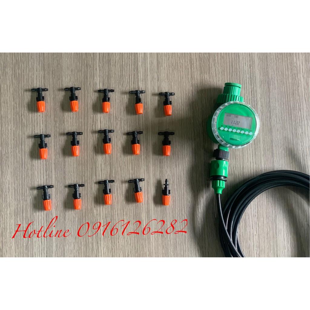 Bộ tưới phun sương tự động kèm đồng hộ đặt thời gian tưới tự động và phụ kiện