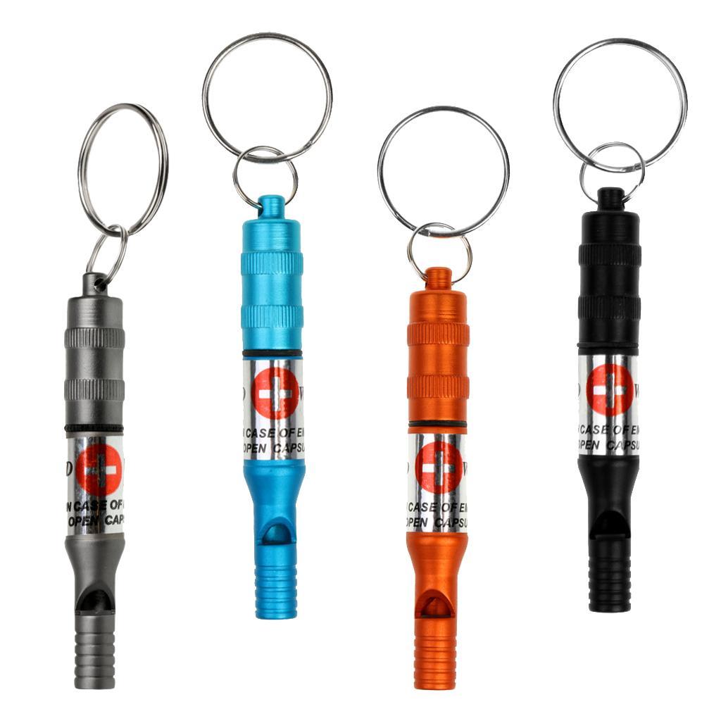 4 Pieces / Set Aluminum alloy Mini Survival Whistle Keychain Camping Hiking Backpacking Emergency Tool