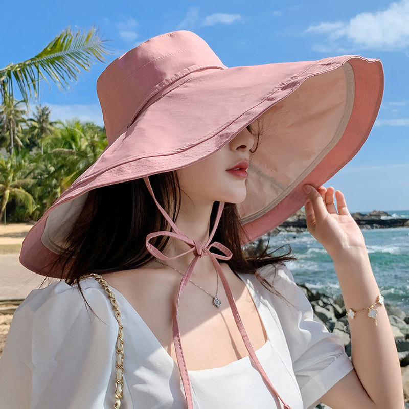 Mũ nón đi biển rộng vành chống nắng đội 2 mặt gấp gọn chống tia UV dona23080801