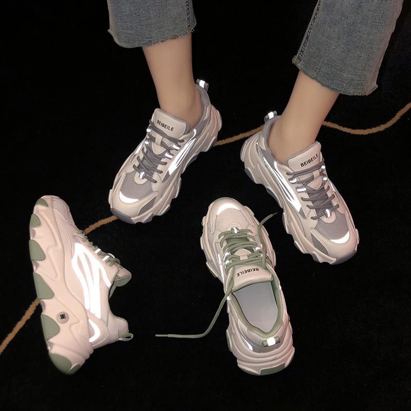 Giầy Thể Thao Nữ Ulzzang Hàn Quốc Tag Fashion Viền Phản Quang Bụng Bự Store 2020