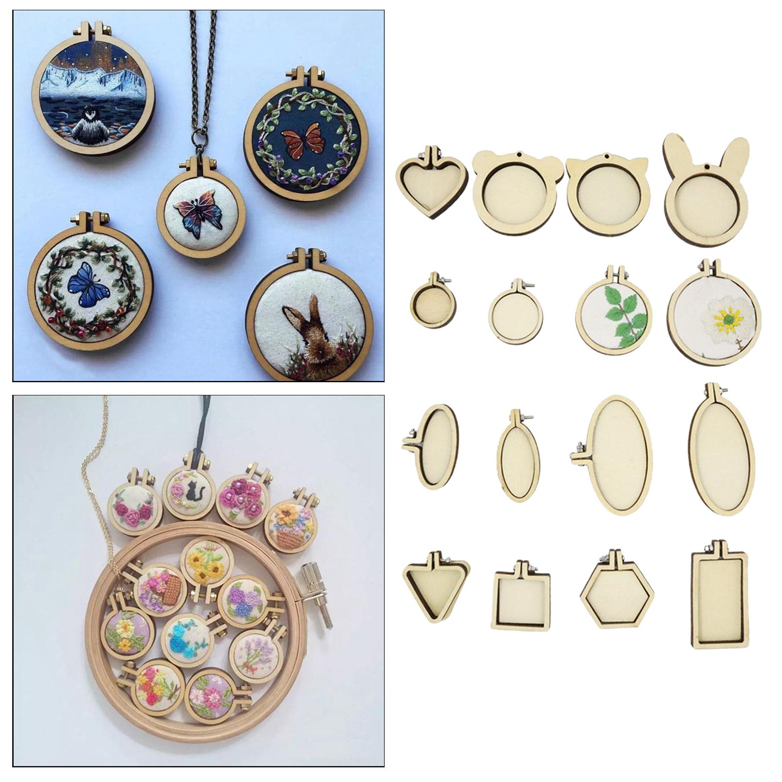 Exquisite Mini Embroidery Hoop Pendant Crossing Stitch Frame Necklace Favors