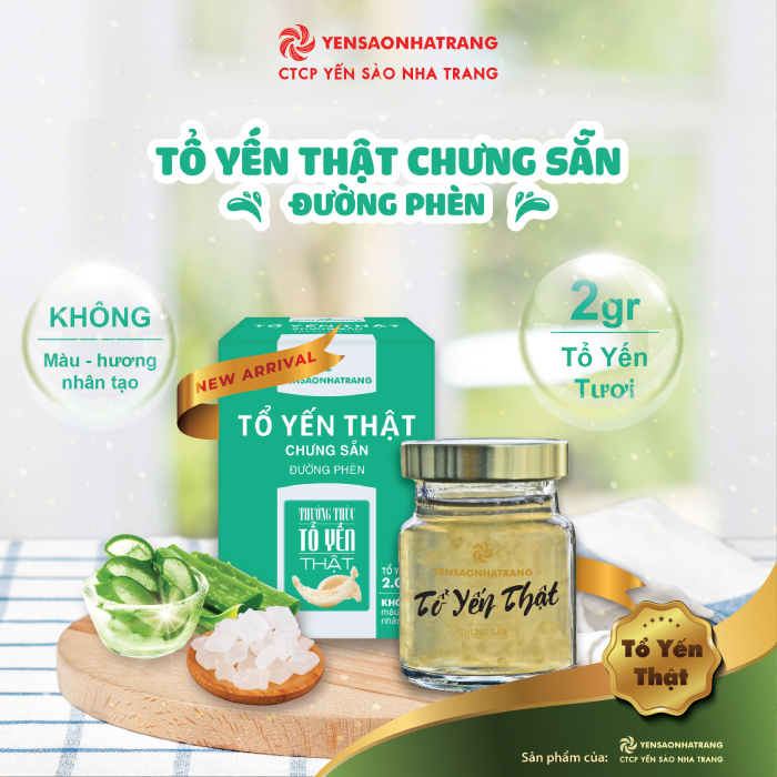 Tổ Yến Thật Chưng Sẵn Đường Phèn Lọ 70ml Yến Sào Nha Trang