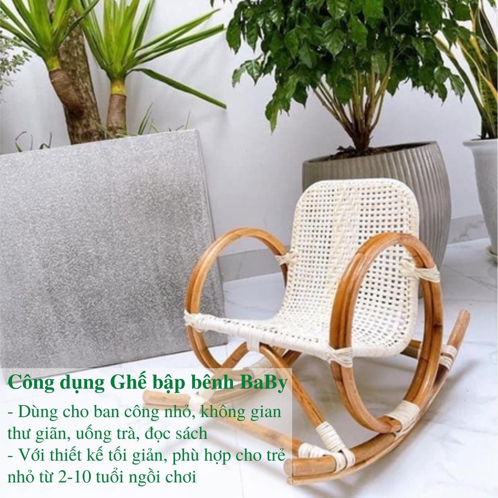 Ghế mây bập bênh trẻ em từ 1-6 tuổi, đồ trơi trẻ nhỏ, decor ban công đọc sách, trang trí phòng khách / HealHomes