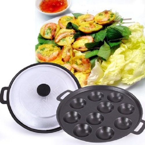 Khuôn Đổ Bánh Khọt 12 Lỗ Có Nắp Đậy