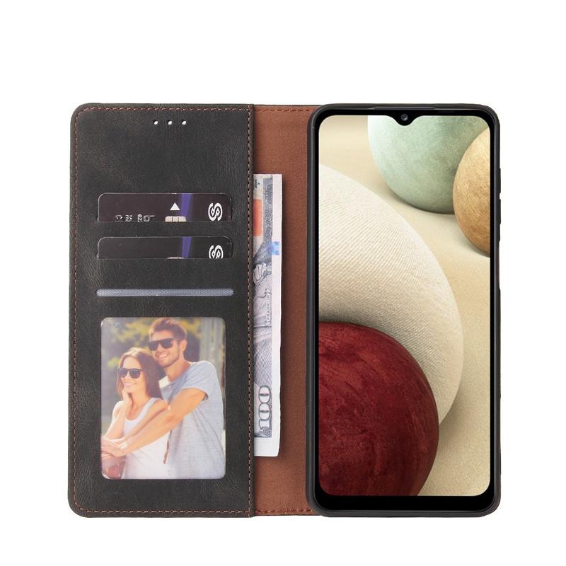 Ốp điện thoại da kiểu ví gập nam châm doanh nhân cho Samsung Galaxy A12 A02 A02S A32 4G A42 A52 A72 A22 A82 5G