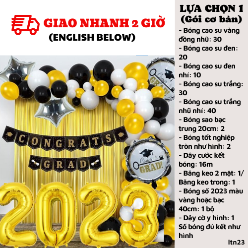 Bộ bong bóng trang trí lễ tốt nghiệp Graduation balloon set ltn23