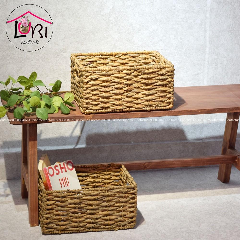 - LB080 Sọt lục bình hình chữ nhật đựng đồ mộc mạc