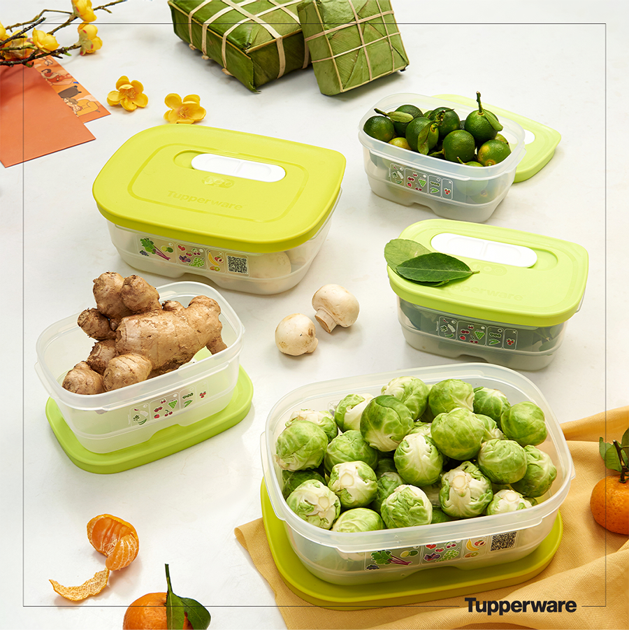 Bộ hộp trữ mát có nút hô hấp Ventsmart Five Star (5 hộp) - TUPPERWARE CHÍNH HÃNG