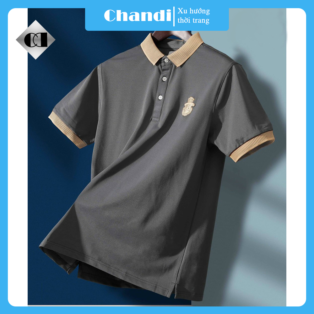 Áo Thun Polo Nam Tay Ngắn Unisex thương hiệu Chandi thiết kế cố bẻ thêu không bong tróc khi giặt PLN2