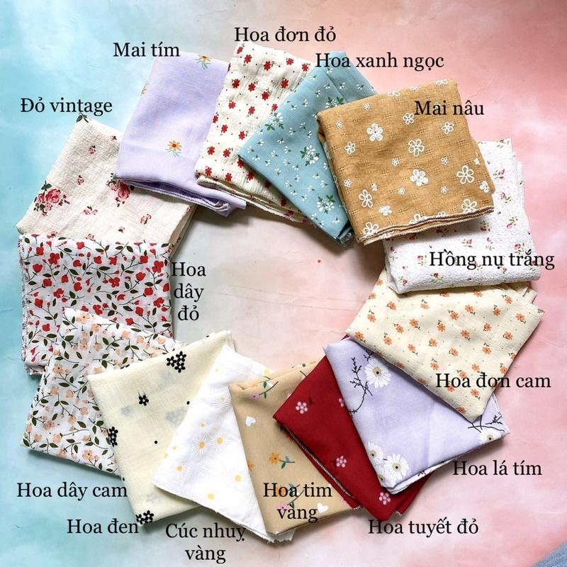 Khăn băng đô bandana hoa làm turban TÍM STORE phụ kiện tóc dễ thương vải đẹp