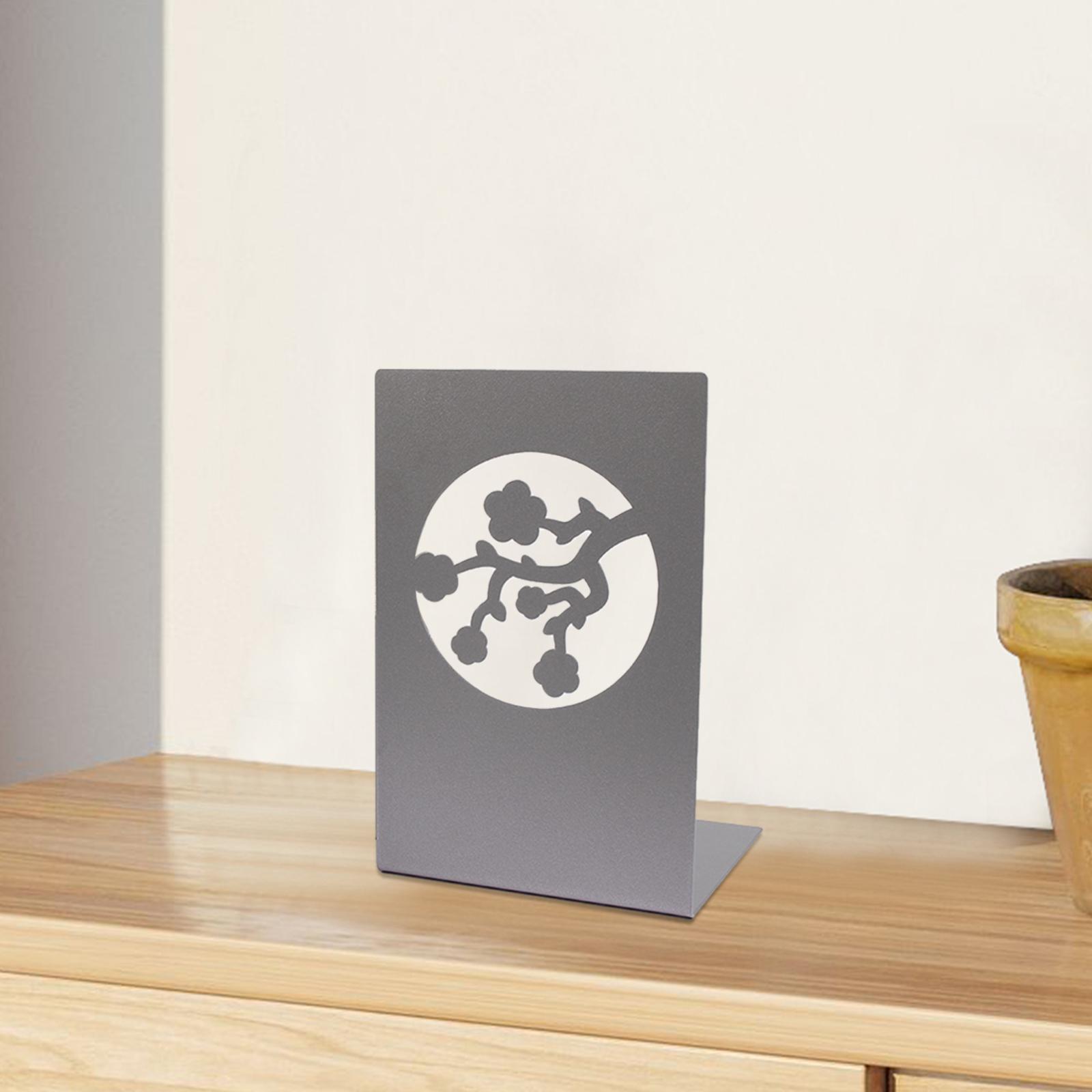 Metal Bookends Book Stoppers Organizer Anti Slip Book Shelf Holder Book Support for Shelves Library Office Photo Albums Books