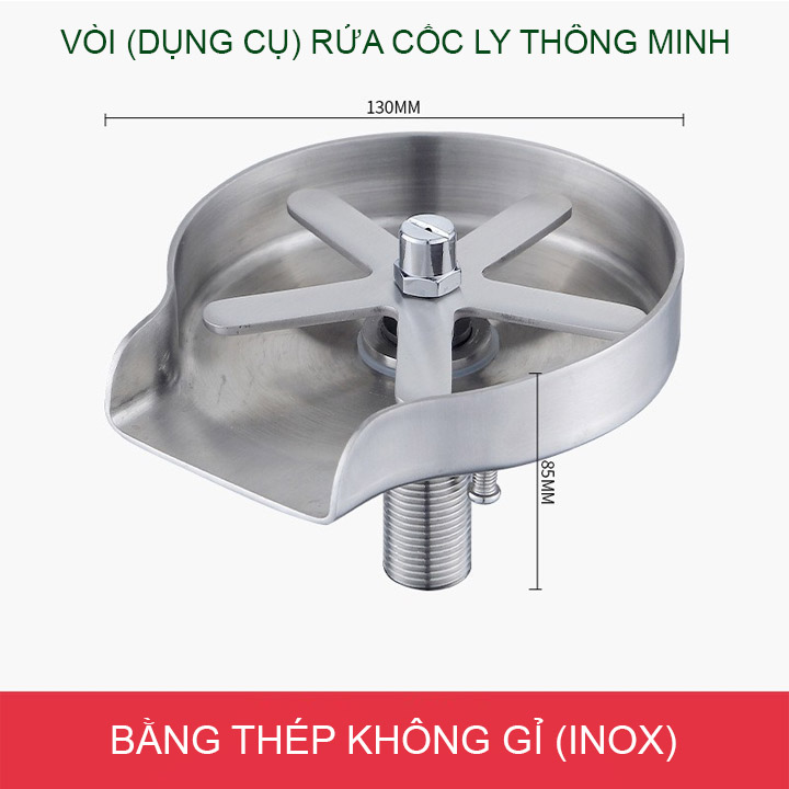 Vòi rửa cốc ly thông minh, bằng inox 304 hoặc nhựa ABS tùy chọn