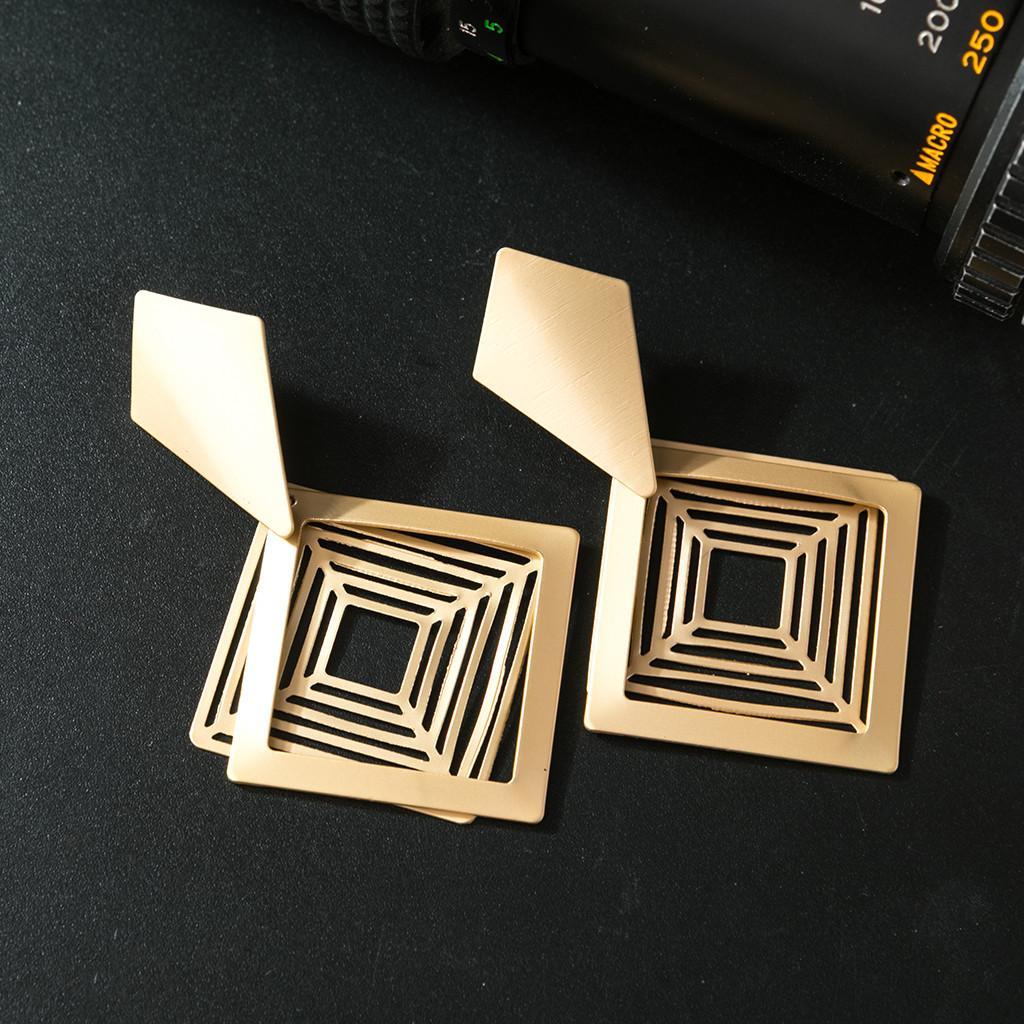 Ladies Alloy Dangle Earrings Chunky Drop Earrings Wedding Jewelry Golden