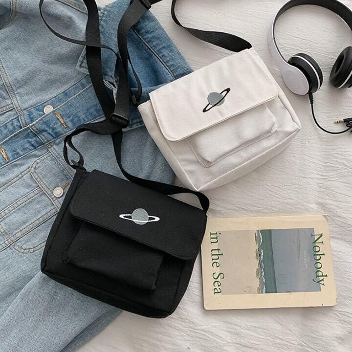 Túi vải canvas in hình hành tinh nhỏ