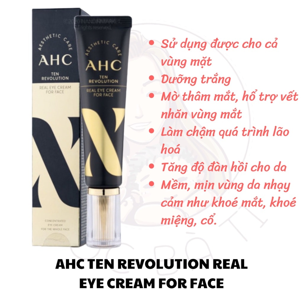 Kem Dưỡng Vùng Mắt AHC Ageless Real Eye Cream For Face mẫu mới 2021 Tặng kèm kẻ mắt nước Images