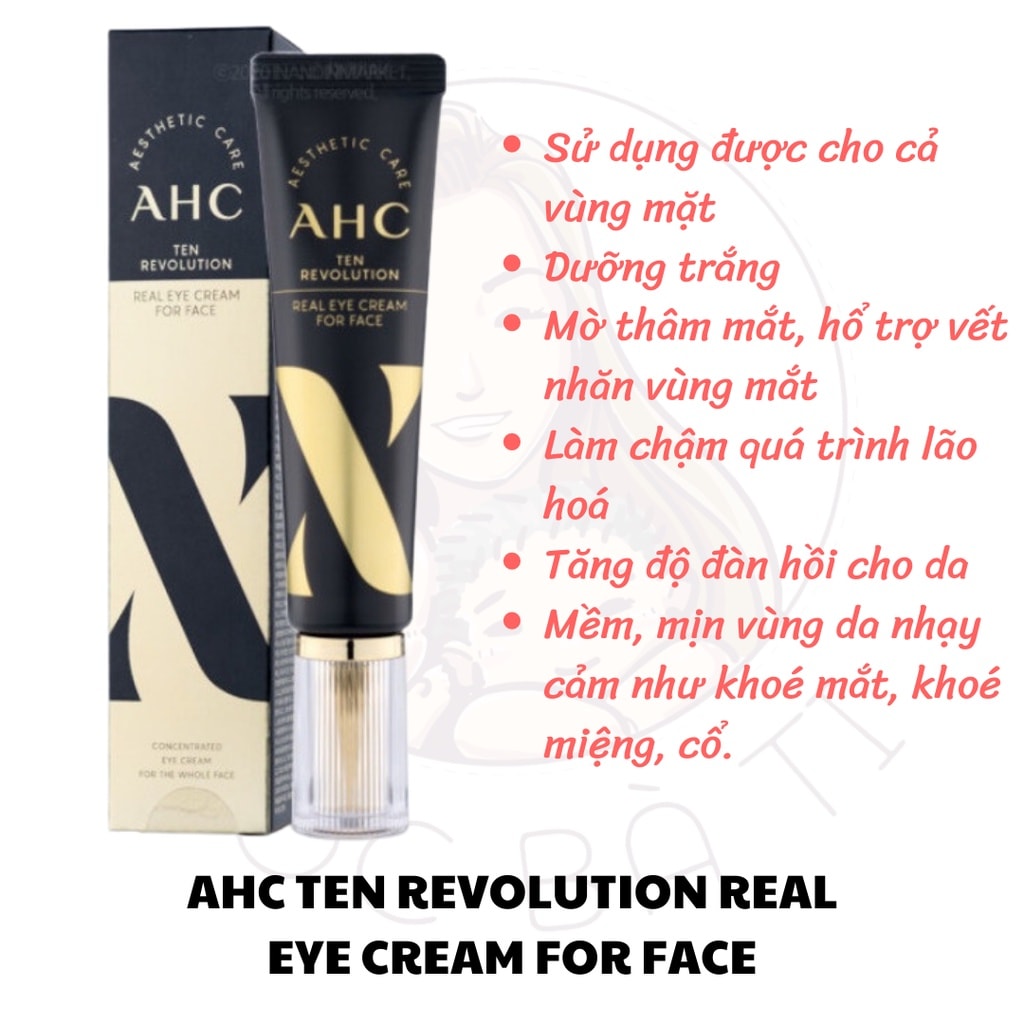 Kem Dưỡng Vùng Mắt AHC Ageless Real Eye Cream For Face mẫu mới 2021(30ml) Tặng kèm kẻ mắt nước Images