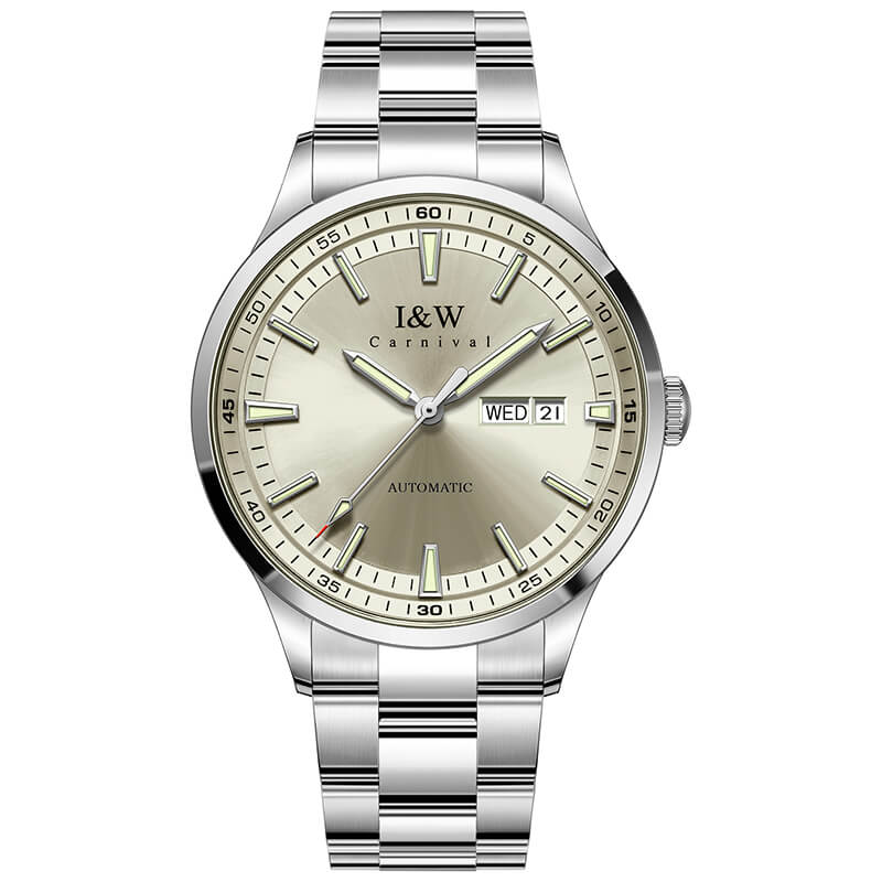 Đồng hồ nam chính hãng IW CARNIVAL IW622G-3 Kính sapphire ,chống xước ,Chống nước 30m ,Bảo hành 24 tháng,Máy cơ (Automatic),dây kim loại thép không gỉ 316L, thiết kế đơn giản dễ đeo