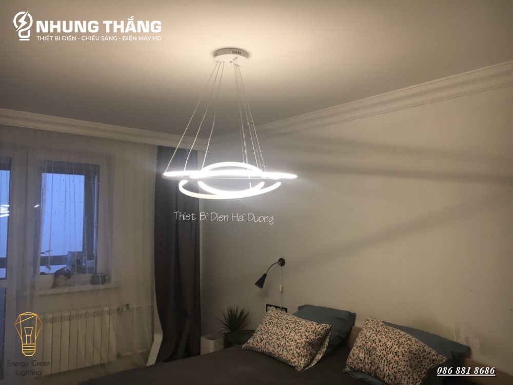 Đèn Thả Trần Không Gian Led Hình Tròn 3 Vòng 40x60x80 - 3 Chế Độ Ánh Sáng - Điều Khiển Từ Xa - Có Video