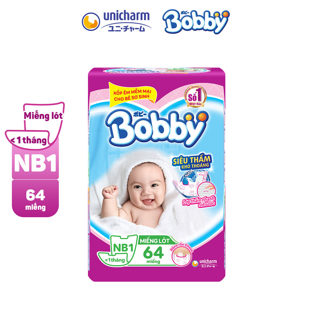 Tã Giấy Bobby Newborn 1 64 Miếng/ 108 Miếng