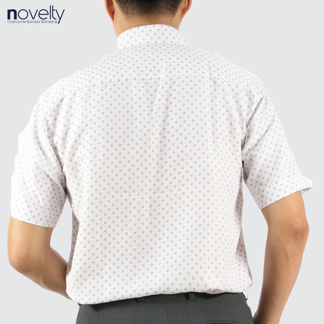 Áo sơ mi nam ngắn tay Novelty casual hoa văn NSMMINMSPB230175N