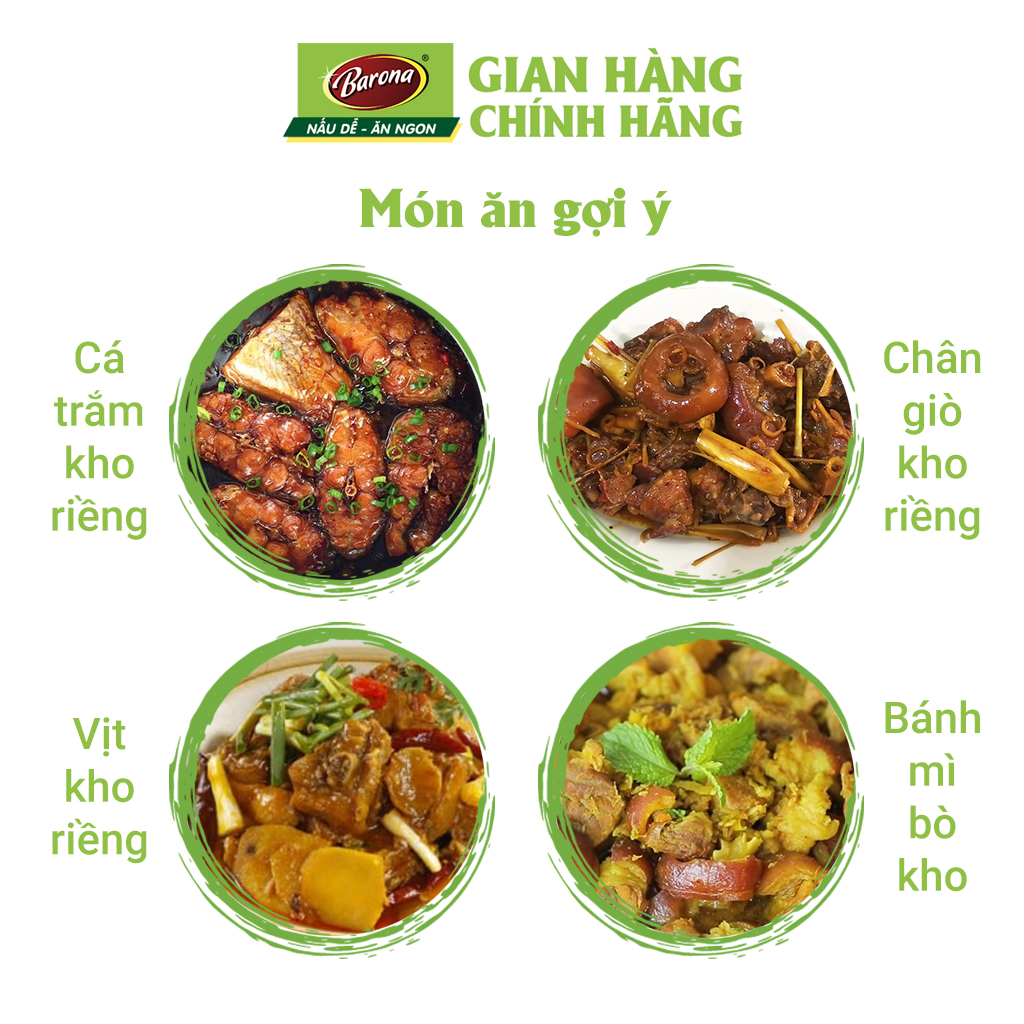 Combo 3 gói Xốt Gia vị hoàn chỉnh Barona - Cá kho riềng 80gr