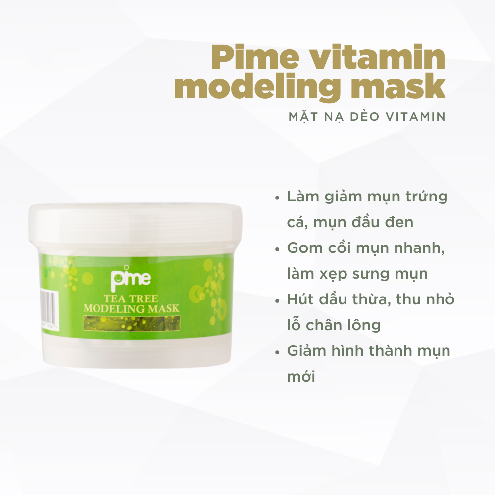 MẶT NẠ DẺO TRÀ XANH PIME TEA TREE MODELING MASK HÚT VÀ KIỀM DẦU KIỂM SOÁT MỤN KHÁNG VIÊM 25G