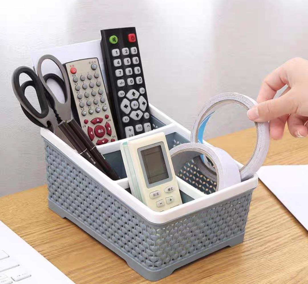 Khay Tiện Ích Đa Năng Để Bàn 4 Ngăn Đựng Mỹ Phẩm Điều Khiển Đồ Dùng Cá Nhân Văn Phòng Kiểu Dáng Hàn Quốc