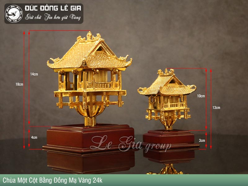 Mô Hình Chùa Một Cột Bằng Đồng Mạ Vàng - Biểu tượng văn hóa ngàn năm của Hà Nội
