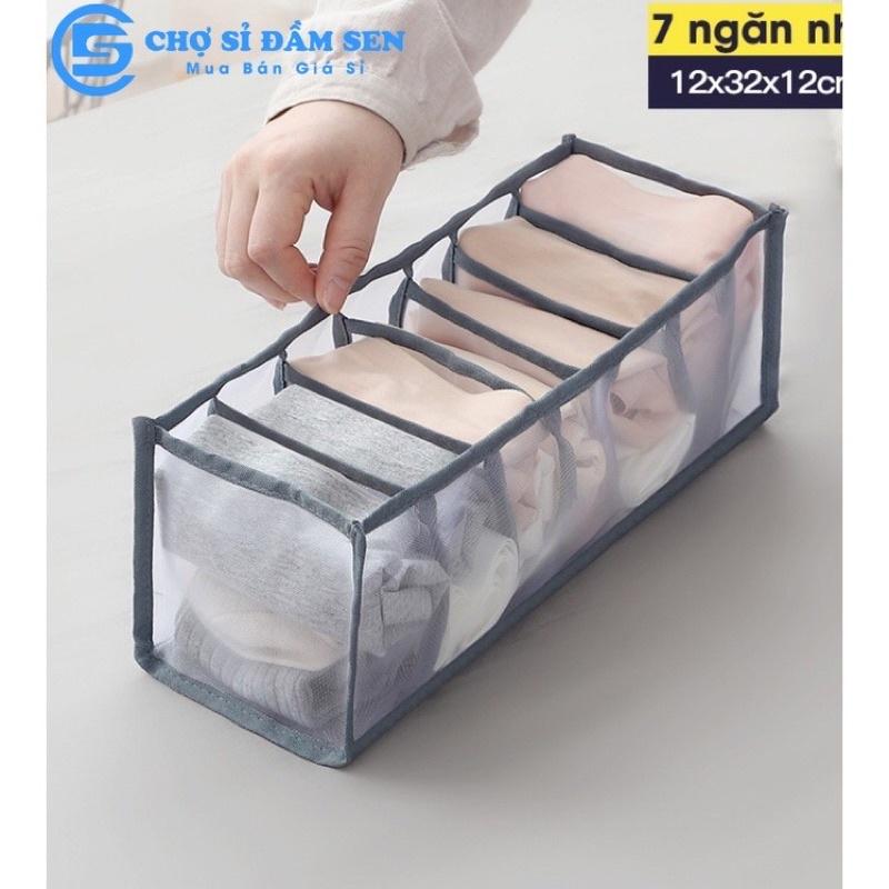 Túi Đựng Quần Áo Chia Ngăn ANHOME, Hộp Xếp Quần Áo Đồ Lót Tiện Ích 7 Ngăn Tiện Lợi Giá Rẻ