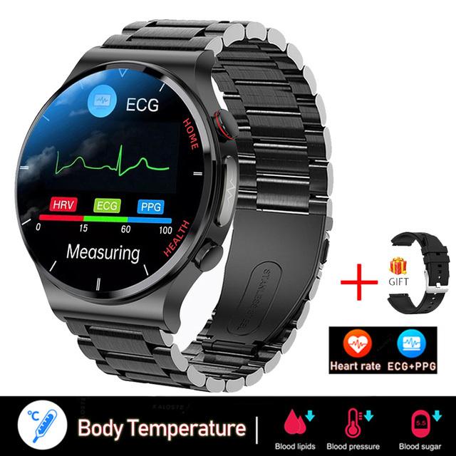 2023 New Smartwatch Máu máu lipid huyết áp huyết áp Cơ thể Giám sát sức khỏe theo dõi thông minh cho nam giới đồng hồ