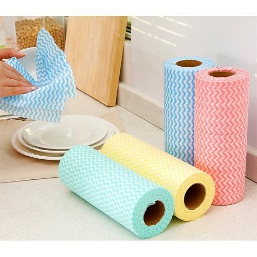 Giấy Lau Đa Năng - Khăn Lau Bếp, Lau Tay 220 Tờ 1 Cuộn Có Thể Giặt Được Kích Thước 20 - 25 Cm