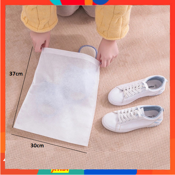 Set 10 túi đựng giày đa năng vải không dệt, miệng dây rút tiện lợi size to GD644-TuiRut-10