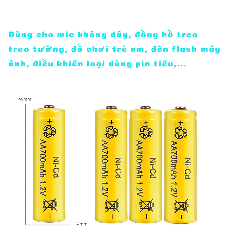 Pin Sạc AA AAA 600mAh 700mAh 1100mAH 3000mAh 1.2V Dùng Lại Sau Mỗi Lần Sạc