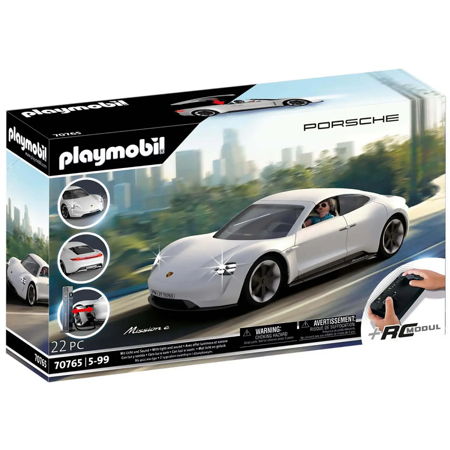 Đồ chơi xe điều khiển từ xa Playmobil Porsche Mission E kèm nhân vật 22 pcs