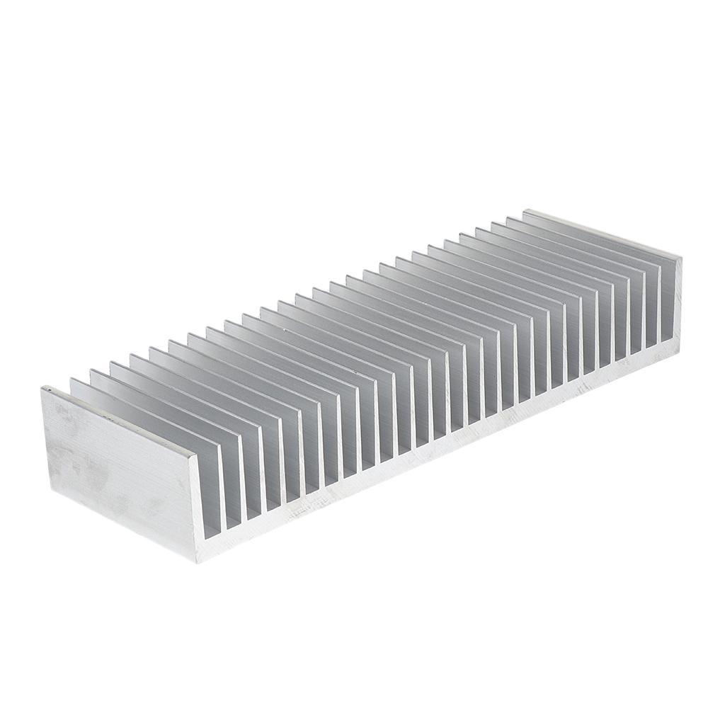 Aluminum Heatsink, Cooling Radiator Fin Pad, 100x300x50mm, Silver Tone