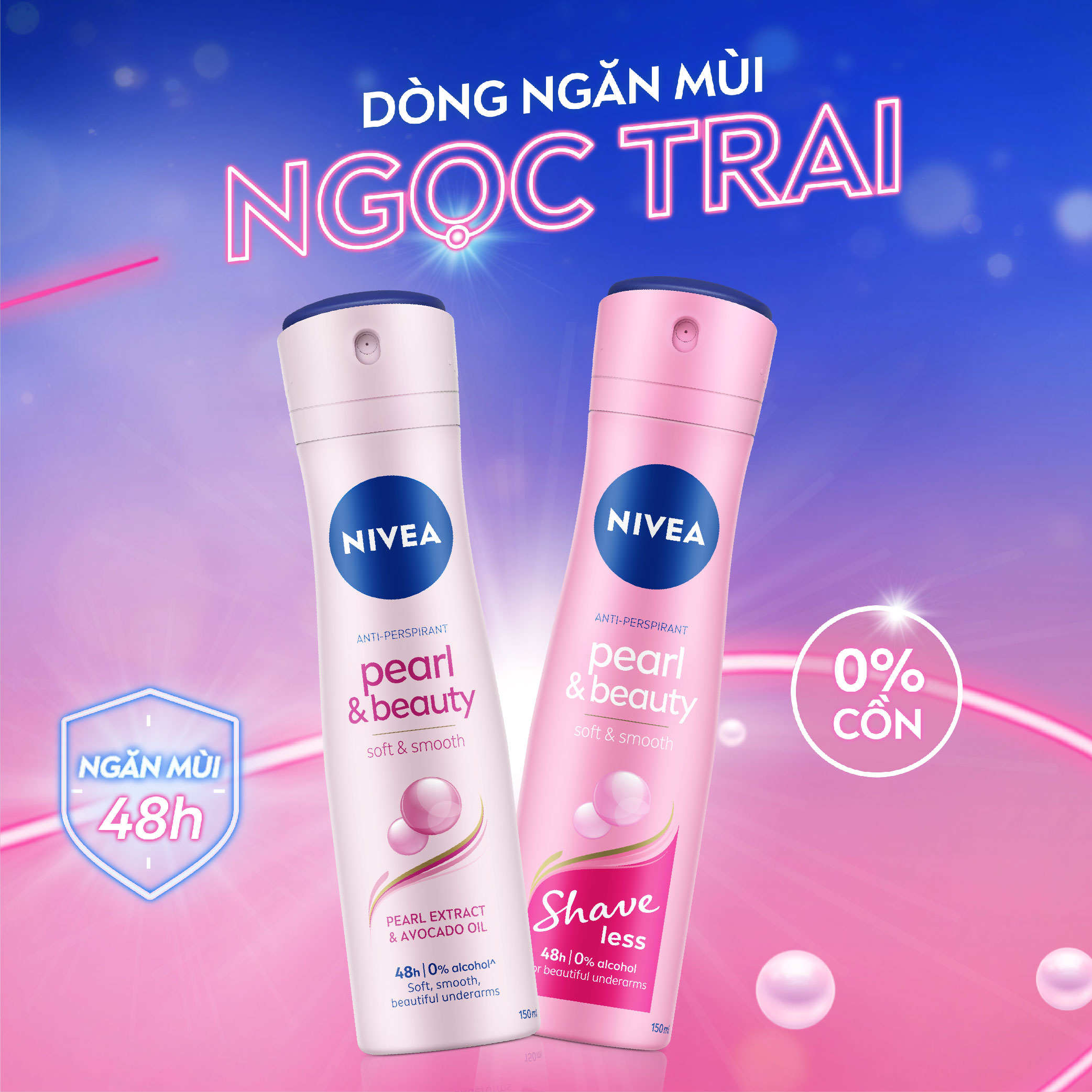 Xịt Ngăn Mùi Nivea Shaveless Ngọc Trai Đẹp Quyến Rũ 150ml - 85348