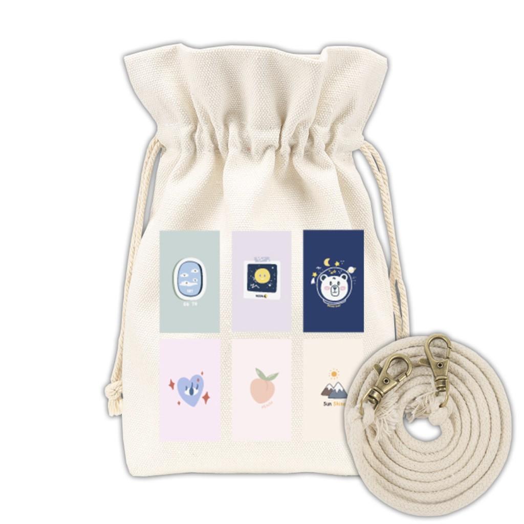 T17-21/Túi đeo chéo mini túi vải xinh xắn nhỏ gọn tặng kèm dây đeo đựng vừa điện thoại ví tiền