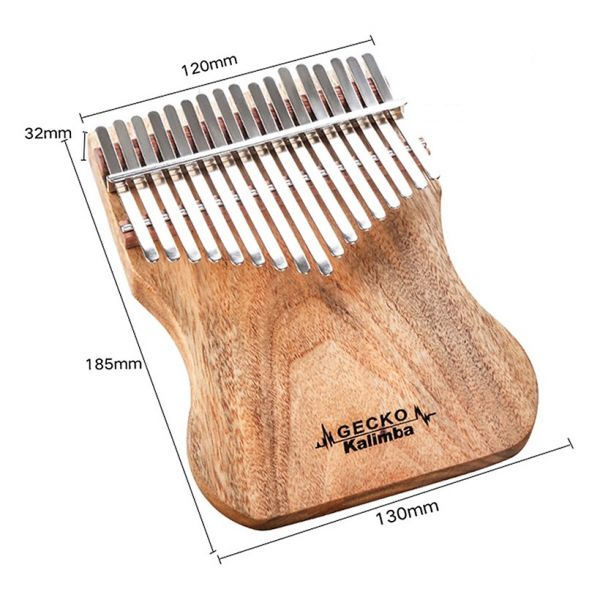 Đàn Kalimba Gecko 17 Phím K17CAP (Gỗ Long Não Mbira Thumb Finger Piano 17 Keys) Kèm Móng Gảy DreamMaker