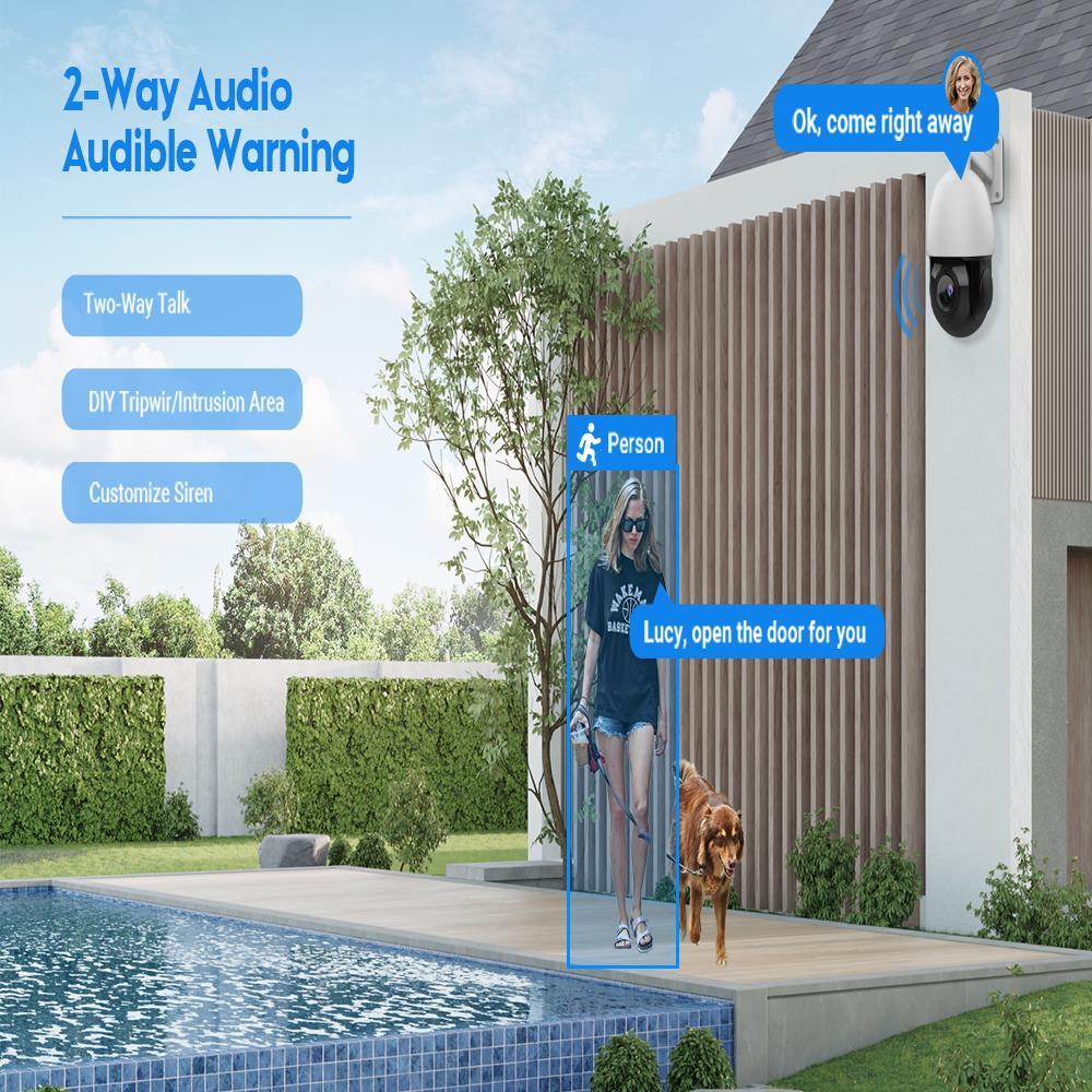 Vikylin 4,5 inch 4K 18x Zoom Speed Dome IP Camera 8mp Poe Auto Track 2way Audio 5MP Giám sát video ngoài trời IP66