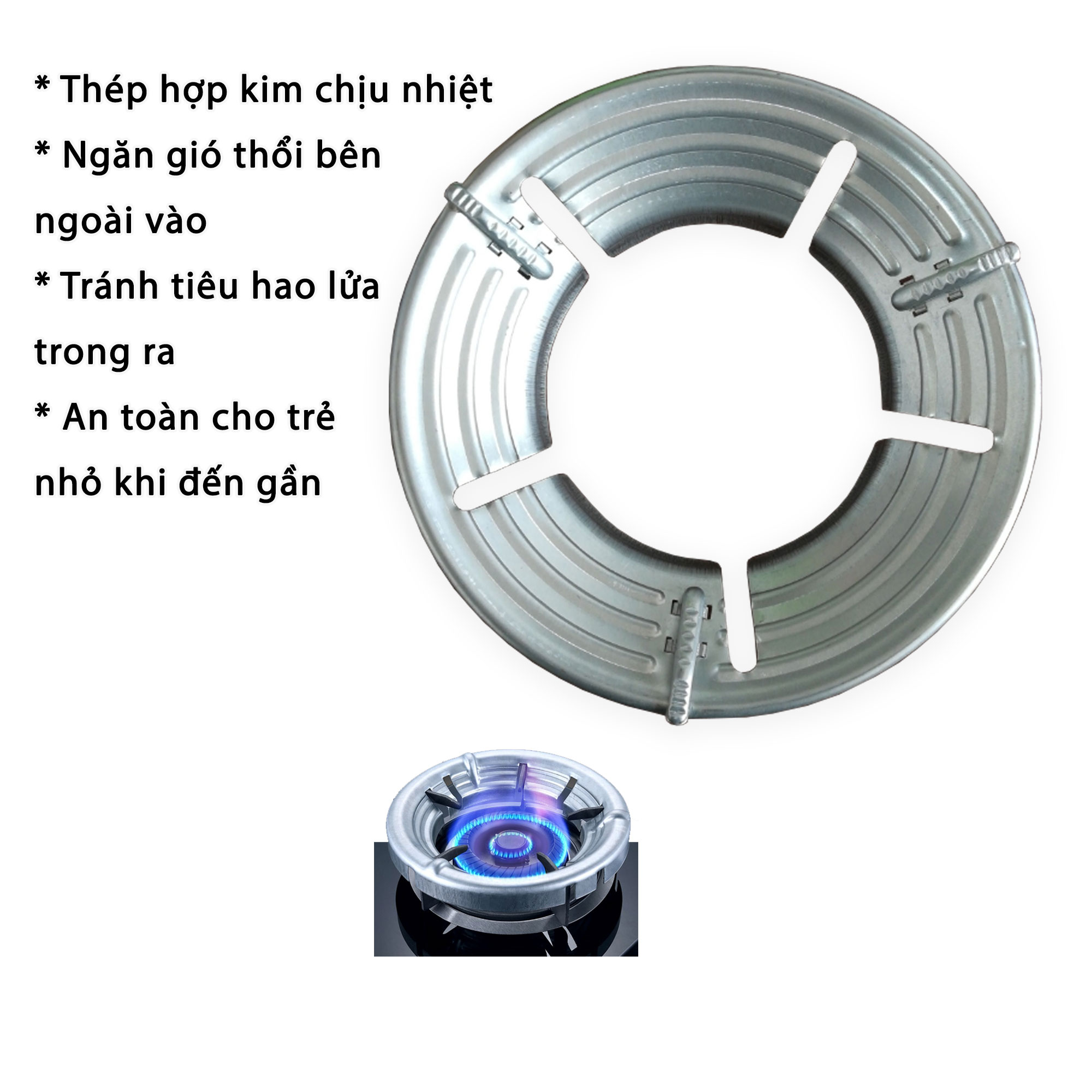 Vỉ Chắn Gió Bếp Gas KhoNCC Hàng Chính Hãng Bằng Thép Hợp Kim - Giảm Bớt Hao Hụt Ga Khi Sử Dụng - KDHS-4836-ViGas