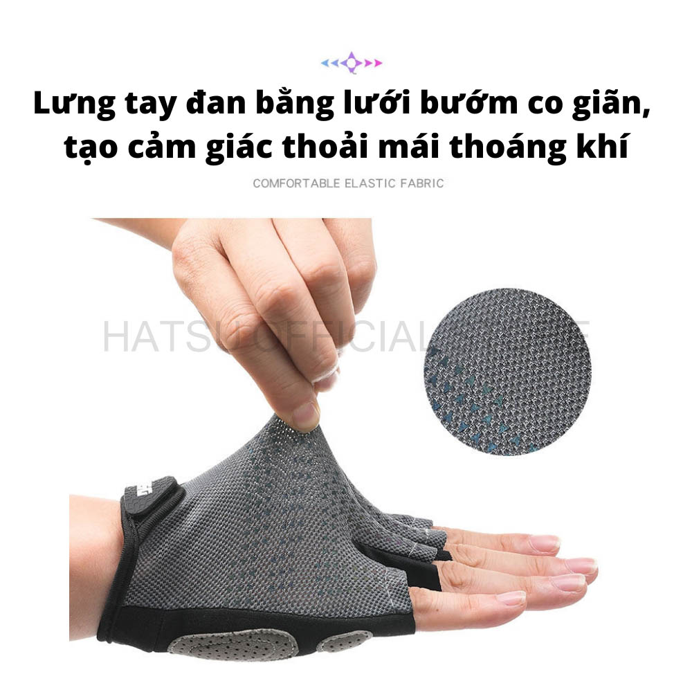 Găng Tay Cụt Ngón Phản Quang Chạy Xe Đạp, Xe Máy Hatsu MCFK 0202 | Bao Tay Cụt Ngón Thể Thao, Phản Quang Cảnh Báo An Toàn Ban Đêm | Găng Tay Phượt Nam/Nữ - Theyanch Half-Finger Gloves