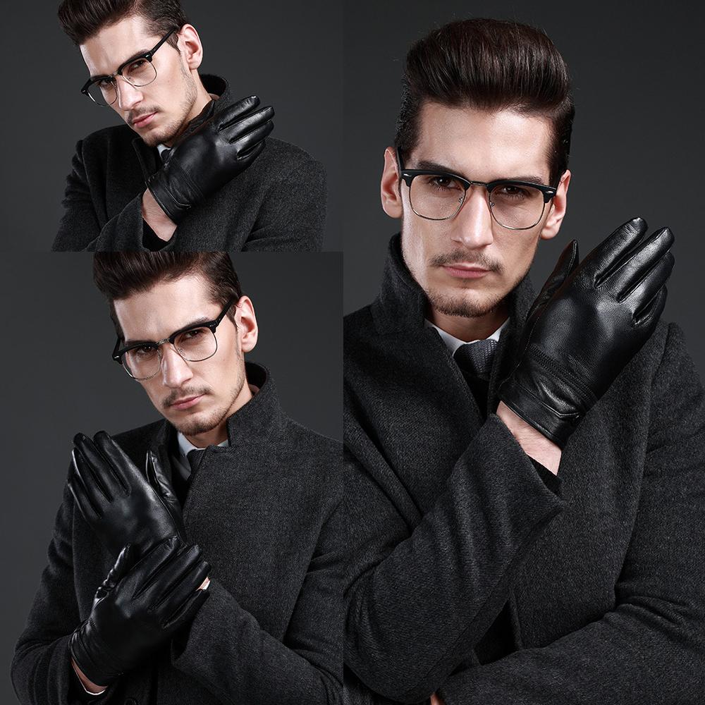 Găng Tay Da Cừu Mùa Đông Giữ Ấm Chống Nước Cho Nam